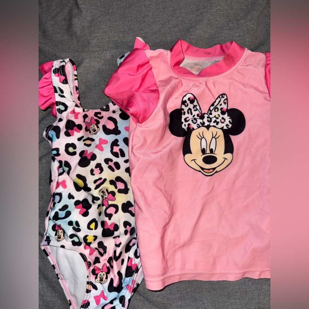 Disney Minnie Mouse Pink and Multicolor Swim One Piece